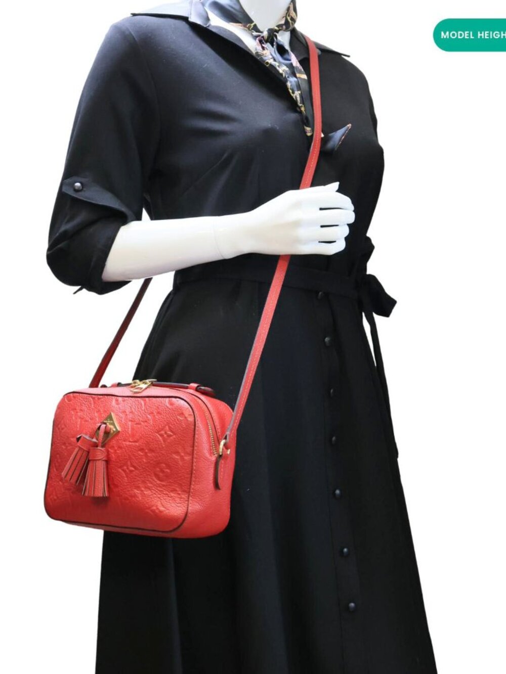 Louis Vuitton Saintonge Monogram Empreinte Leather Crossbody Bag Red - Picture 2 of 13